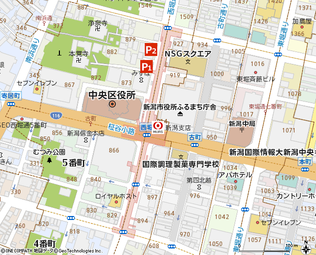新潟支店付近の地図